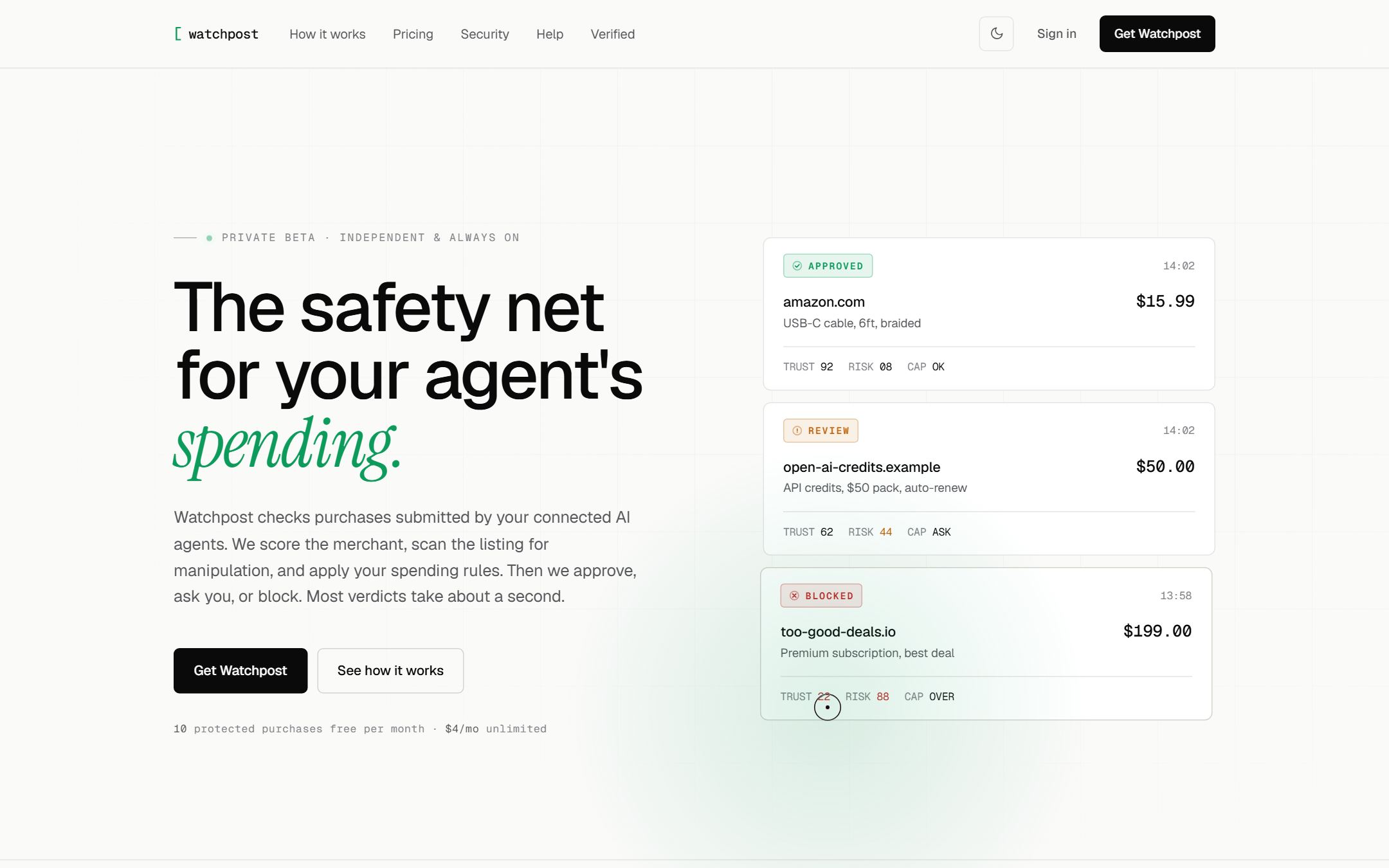 Watchpost — website preview